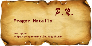 Prager Metella névjegykártya